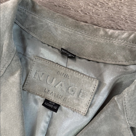 Nuage light green suede leather jacket - Picture 3 of 6